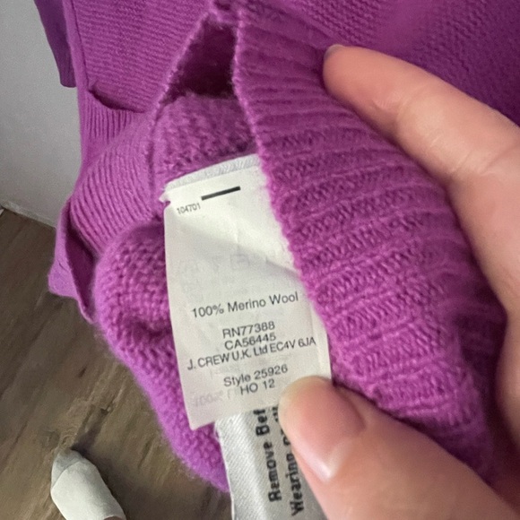 J. Crew Wallace Merino Wool Bold Purple Cardigan Size XS - Picture 7 of 9